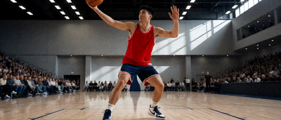 NBA篮球比赛现场，球员在赛场上进行激烈对抗